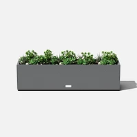 Metallic Series Window Box Planter, Small, 36"W x 9"D 9"H, Black