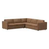 Harris 105" Multi Seat 3-Piece L-Shaped Sectional, Standard Depth, Saddle Leather, Nut