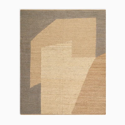 Angled Modern Form Jute Rug, Natural, 3'X5'