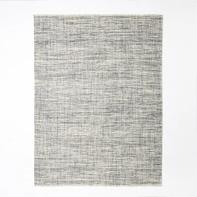 Heathered Basketweave Wool Rug, 3x5, Steel