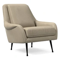 Lottie Chair, Poly, Saddle Leather, Nut, Brass