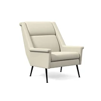 Carlo Highback Chair, Poly, Saddle Leather, Nut, Brass