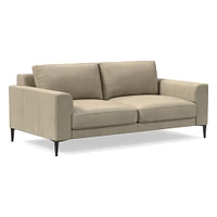 Harper 86" Sofa, Saddle Leather, Nut, Dark Bronze