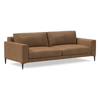 Harper 86" Sofa, Saddle Leather, Nut, Dark Bronze