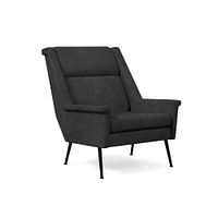 Carlo Highback Chair, Poly, Saddle Leather, Nut, Brass