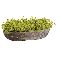 Faux Potted Tabletop Baby's Breath, 14"L x 5"W 6"H, Green