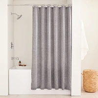 Open Box:European Flax Linen Shower Curtain, White, 72"x74"