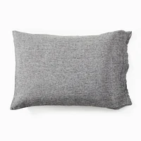 Euro Linen Ruffle Pillowcase, Standard, Alabaster