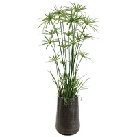 Faux Potted Cypress Grass Tree, 5', Green