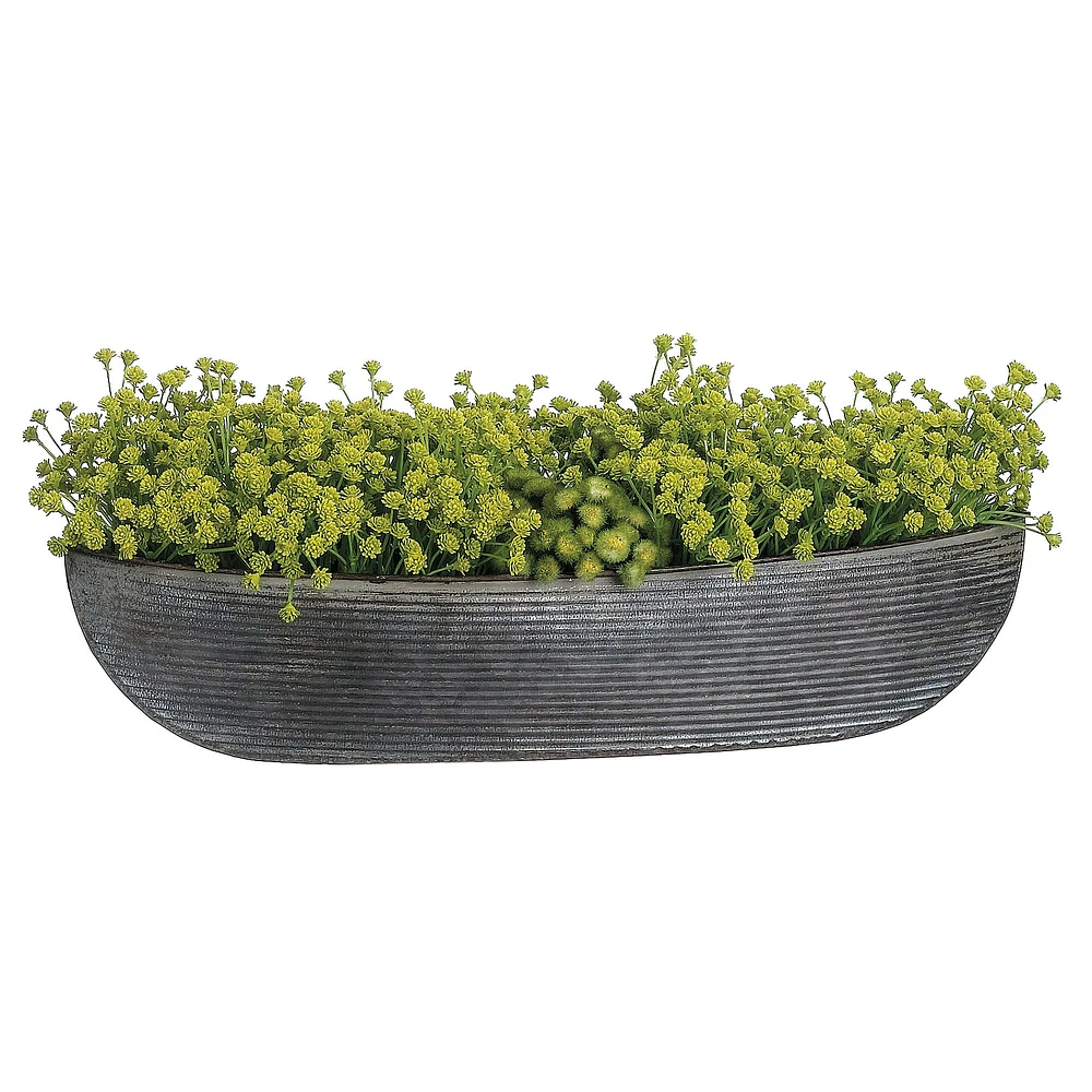 Faux Potted Tabletop Baby's Breath, 14"L x 5"W 6"H, Green