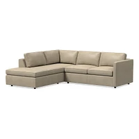 Harris 106" Left Multi Seat 2-Piece Bumper Chaise Sectional, Standard Depth, Saddle Leather, Nut