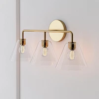 Sculptural 3-Light Sconce, Cone Mini, Clear, Chrome, 8"