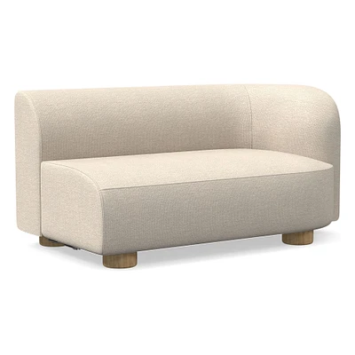 Chip & Dent: Laurent Right Arm 2-Seat, Yarn Dyed Boucle, Alabaster, Bld