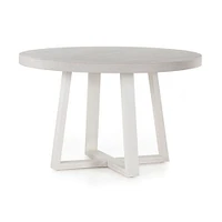 Malfa 31.5" Outdoor Round Dining Table, Light Gray