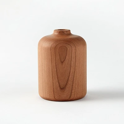 Melanie Abrantes Hardwood Vase, Short, Walnut