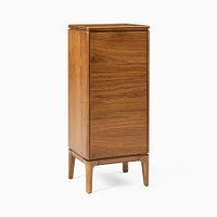 Parker 36" Bath Linen Cabinet, Cool Walnut, Antique Brass Hardware