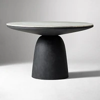 Leona 48" Round Dining Table, Sawar, Obsidian