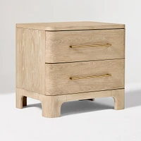 Leonora Night Stand, Cerused Light Oak