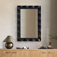 Shaya Wood Wall Mirror, 42" x 28", Black