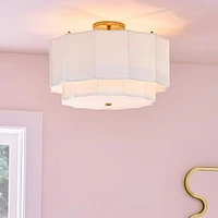 Aurora Pendant Flushmount White Linen