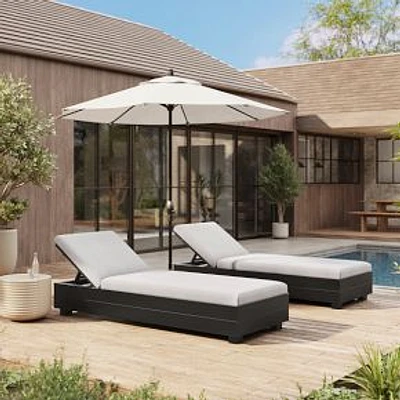 Telluride Aluminum Outdoor Chaise Lounge, Dark Bronze