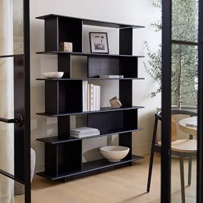 Anton 56" Open Shelving Unit, Black