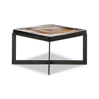 Zelaina 25" Cast Glass Coffee Table, Amber