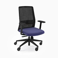 Amq Bodi Chair, Black Frame, Era Cobalt, Hard Floors