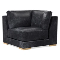 Dalton LA 68" Sofa, Down, Ludlow Leather, Black, Black