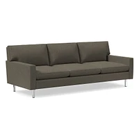 Nelson 89" Sofa Down Yarn Dyed Linen Weave Alabaster Chrome