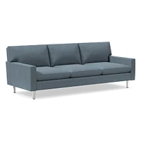 Nelson 89" Sofa Down Yarn Dyed Linen Weave Alabaster Chrome