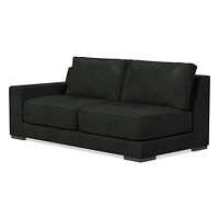 Dalton LA 68" Sofa, Down, Ludlow Leather, Black, Black