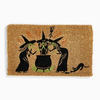 Halloween Witches Doormat, Black, 18x30