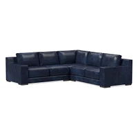 Dalton Sectional Set 10: LA 78" Sofa, Corner, RA Down, Saddle Leather, Nut, Almond