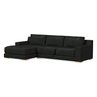 Dalton 121" Right 2-Piece Chaise Sectional, Saddle Leather, Nut, Almond