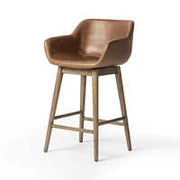 Badr Swivel Bar Stool, Sonoma Chestnut