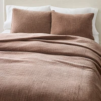 Washed Cotton Velvet Full/Queen Coverlet, Sand