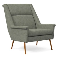 Carlo Highback Chair, Poly, Yarn Dyed Linen Weave, Alabaster, Pecan