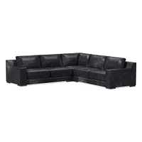 Dalton Sectional Set 10: LA 78" Sofa, Corner, RA Down, Saddle Leather, Nut, Almond