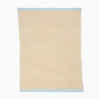 Contrast Ribbed Baby Blanket, Neutral