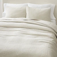 Washed Cotton Velvet Full/Queen Coverlet, Sand