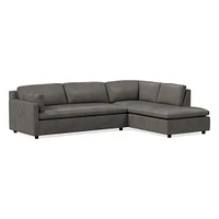 Marin 114" Left 2-Piece Bumper Chaise Sectional, Standard Depth, Saddle Leather, Nut