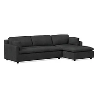 Marin 114" Left 2-Piece Chaise Sectional, Standard Depth, Saddle Leather, Nut