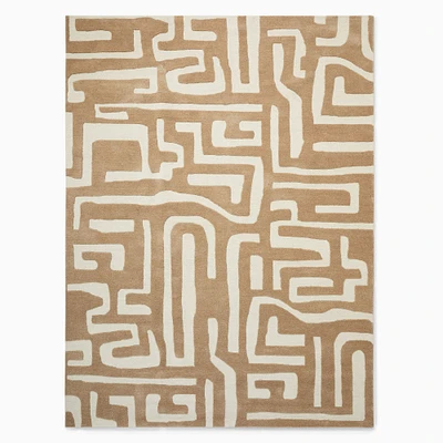 Walker Noble Kuba Wool Rug, 5'x8', Almond