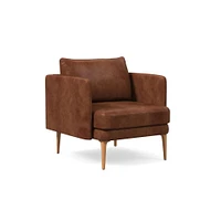 Auburn Leather Chair Poly Saddle Nut Blonde