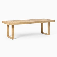 Portside Outdoor 76.5 Rectangle Dining Table, Weathered Gray