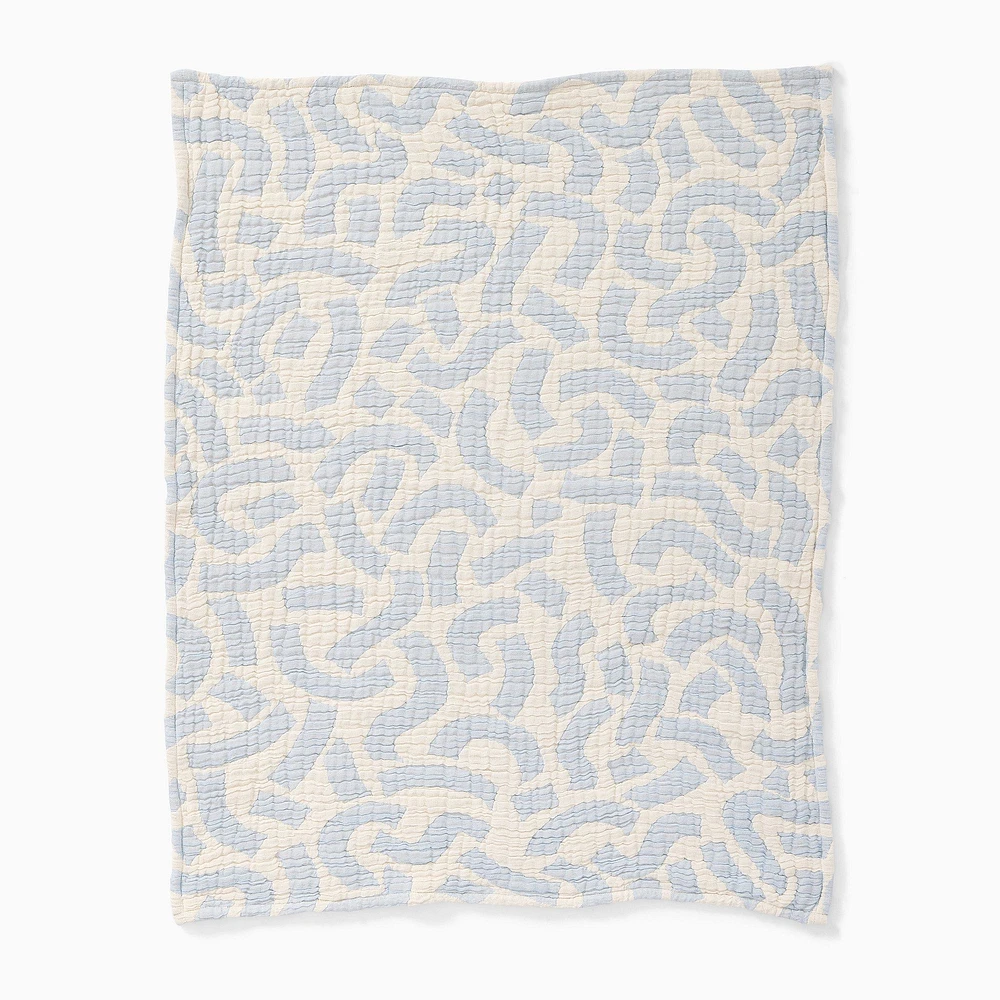 Sprinkled Waves Baby Blanket, Yellow