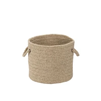 Natural Wool Basket, Natural, Small, 12"D x 10"H