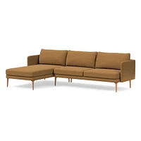 Auburn Sectional Set 02 RA Sofa LA Chaise Poly Performance Yarn Dyed Linen Weave Alabaster Blonde