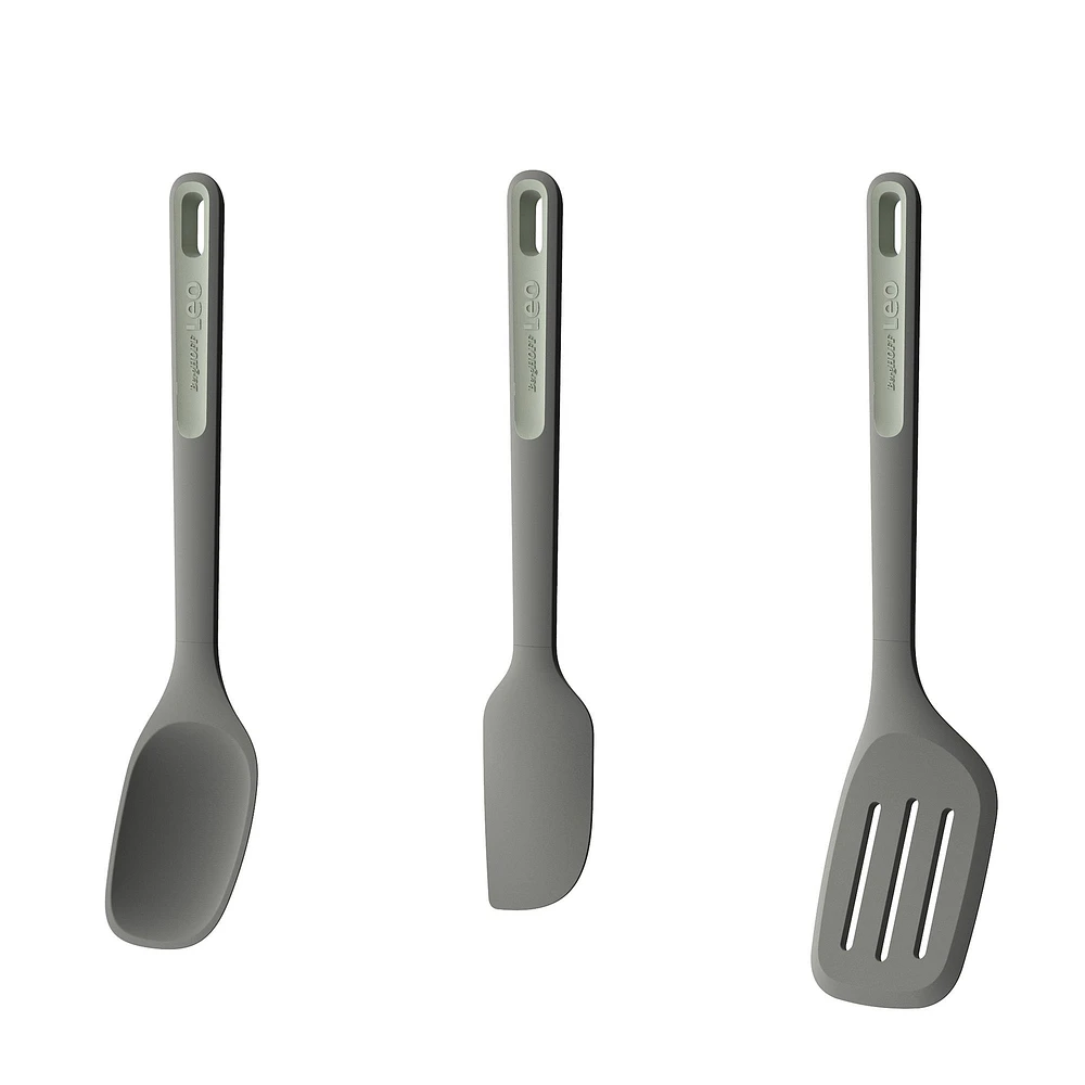 LEO Balance 3pc Utensil Set Tongs, Whisk and Slotted Turner